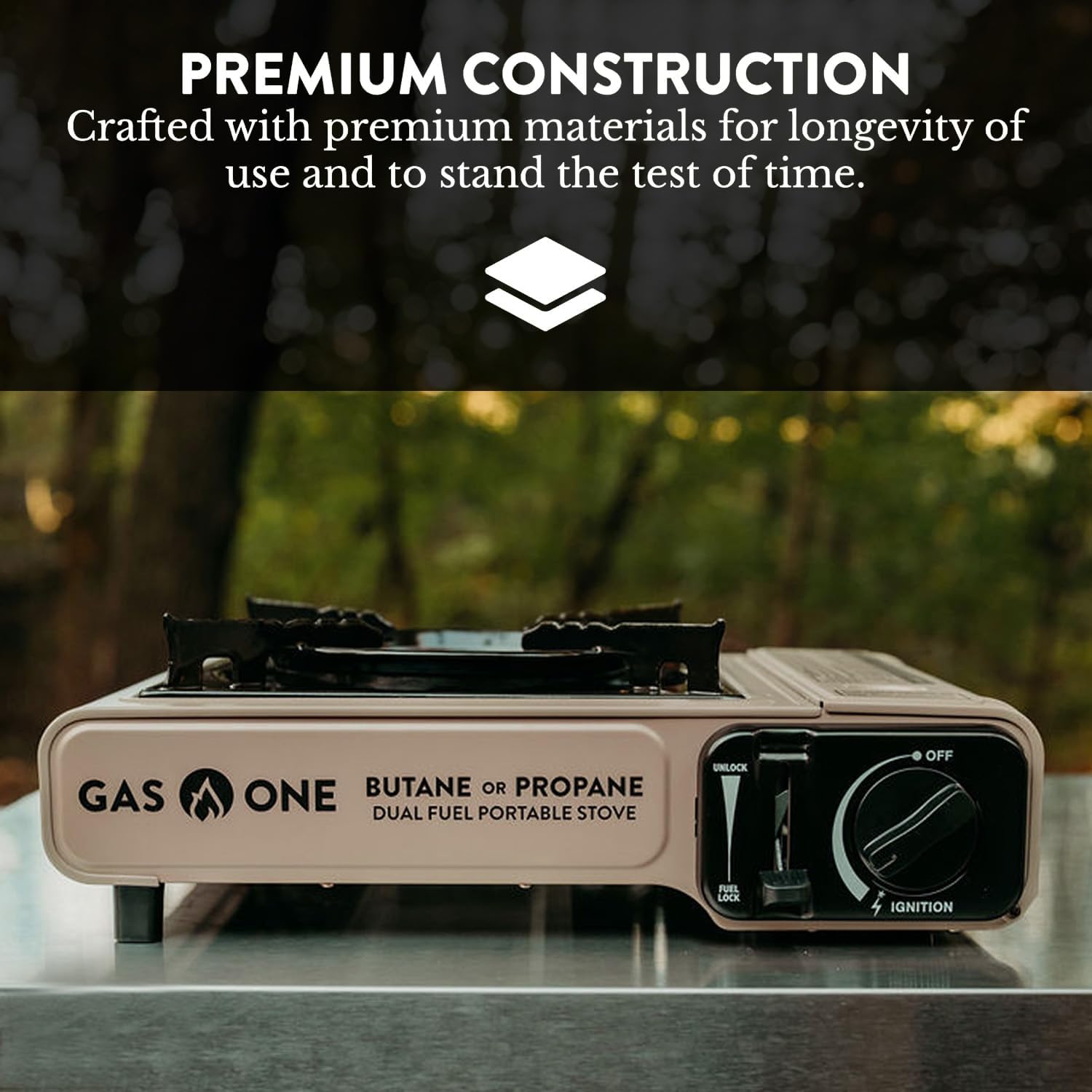Gas One GS-3400P Propane or Butane Stove Dual Fuel Stove Portable Camping Stove - Patented - with Carrying Case Great for Emergency Preparedness Kit - Image 4
