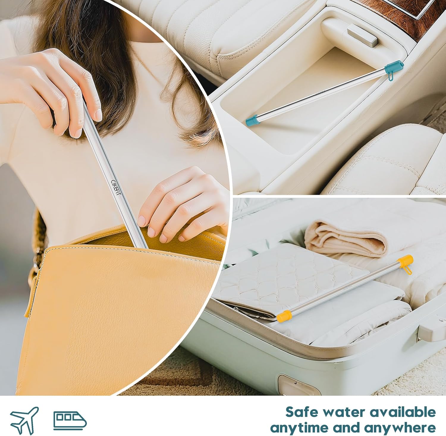 Portable Water Filter Straw, 316L Stainless Steel Reusable Personal Water Purifier for Camping Hiking Backpacking Travel, Emergency Survival Gear (Light Blue,1 Pcs) - Image 6
